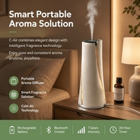 Diffuseur d'huiles parfumées élégant en résine, sans eau, rechargeable, avec commande par application Bluetooth, pour la maison, la chambre et le salon