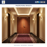 Porte exécutive ignifugée en acier finitionnée pour salle de réunion d'ambassade, fabrication sur mesure robuste