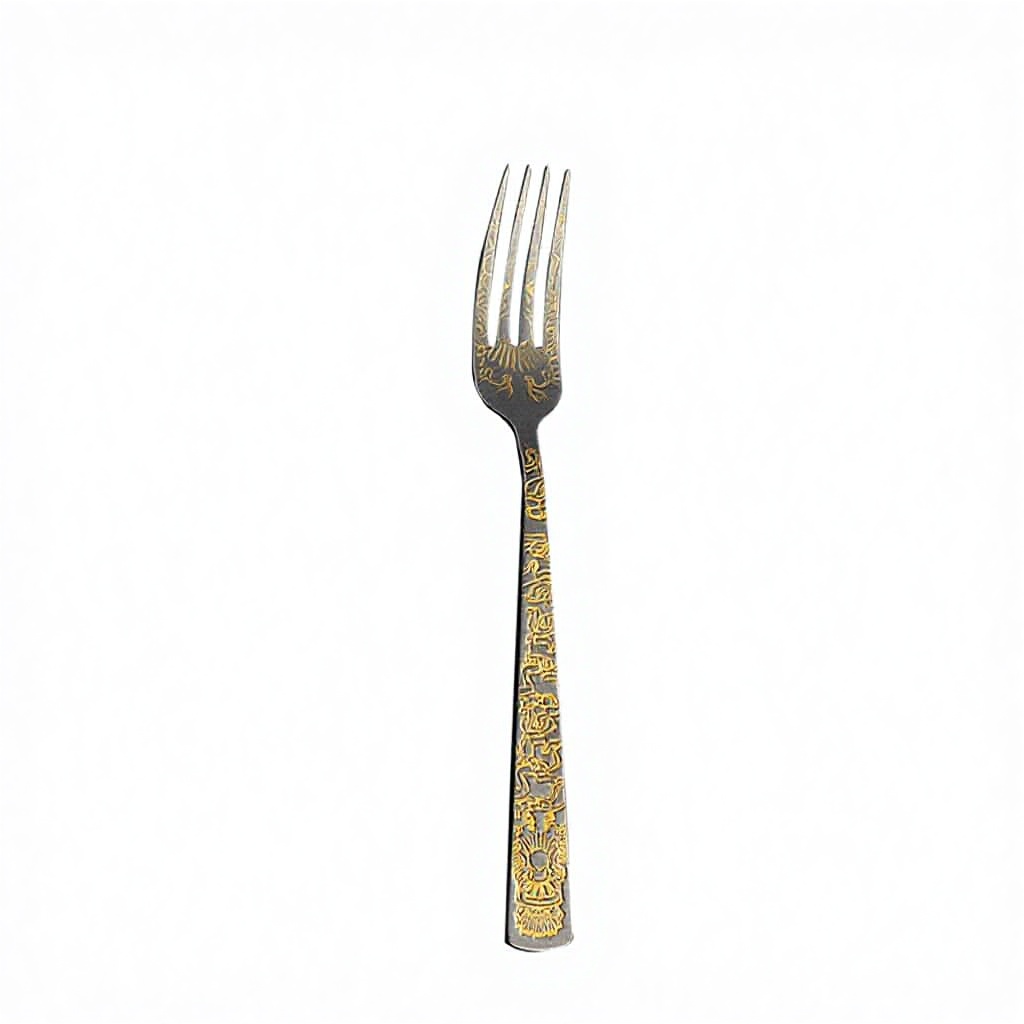 Gold-painted dinner fork
