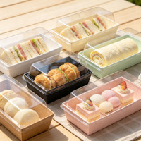 Barquettes alimentaires jetables en papier avec couvercle transparent pour plats à emporter, événements de restauration rapide, pique-niques et traiteurs