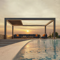 Auvent pliant à cadre en aluminium personnalisable Système de drainage intégré UV-Anti pour espaces de jardin extérieurs