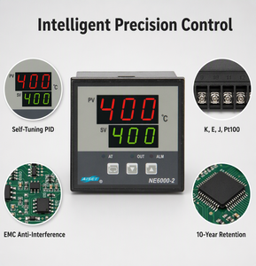 Contrôleur de température numérique industriel de haute précision AISET, <span class=keywords><strong>thermostat</strong></span> PID intelligent, alarme haute température IP65, modèle N-6000 pour - Product Image 3