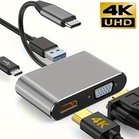 Adaptateur Hub 4-en-1 de type C vers HDMI VGA USB 3.0 Adaptateur multiport AV numérique