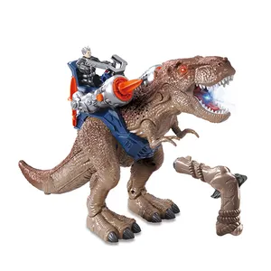 QS批发儿童机械行走动物玩具塑料卡通电动喷雾功能恐龙套装儿童玩具礼品