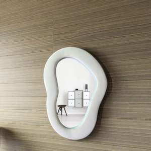 Modern Luxury Contemporary Wavy Full Length <b>Mirror</b> with Aluminum Alloy Frame-Adhesive Wall Mount Home Decor Customizable Color - Product Image 5