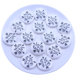 הסיטונאי 25 מ "מ עיצוב מותאם אישית חדש, <span class=keywords><strong>shamrock</strong></span> עלה שטוח עגול מודפסת אקרילי תכשיטים לילדים שרשרת תכשיטים - Product Image 5