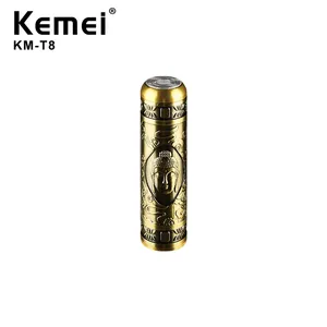 <span class=keywords><strong>Rasoir</strong></span> de corps en métal rechargeable de luxe d'or Offres Spéciales Kemei Km-T8 hommes lavable tête de coupe barbe rasage <span class=keywords><strong>rasoir</strong></span> - Product Image 2