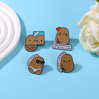 Vente en gros usine : Épingles en émail et badges de revers en métal, motifs pommes de terre mignonnes et aliments amusants, en vrac, en stock, broches cadeaux pour vêtements et sacs à dos