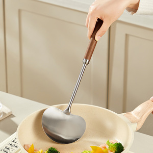 Stainless Steel Mushroom Spatula Long Handle Kitchen Cooking Spoon Soup Ladle For Home Use - Product Image 1