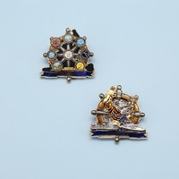 Pièce commémorative personnalisée en alliage de zinc, motif gouvernail de Poseidon, pour récompense de leadership de club nautique