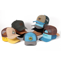 Penjualan Laris Topi Trucker Jaring Sulam Logo Topi 7 Panel Kustom Topi Baseball Katun Berkemah Topi Trucker