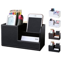 Organisateur de bureau LOWO, boîte de rangement multifonction en cuir PU pour fournitures de bureau, stylos/crayons, petite boîte de rangement pour salle de bain/chambre