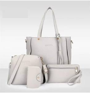 กระเป๋าแม่ลูกแบบสะพายข้าง รุ่น I-0655 ขายดี ลายลิ้นจี่ ชุด 4 ชิ้น กระเป๋าถือแฟชั่นผู้หญิง ซิปปิด ทรงสี่เหลี่ยม ทำจากหนัง PU - Product Image 4