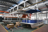 Kinocean Vente flash Bateau ponton à deux étages Triton de 30 pieds avec salle de bain et toboggan à vendre