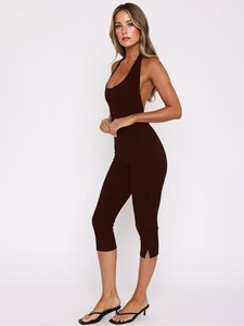 Tuta Intera <span class=keywords><strong>Sexy</strong></span> da Donna con Pantaloni a 7/8, Elasticizzata e Morbida, Stile Casual Sportivo, Comoda per l'Uso Quotidiano, Vestibilità Slim - Product Image 5