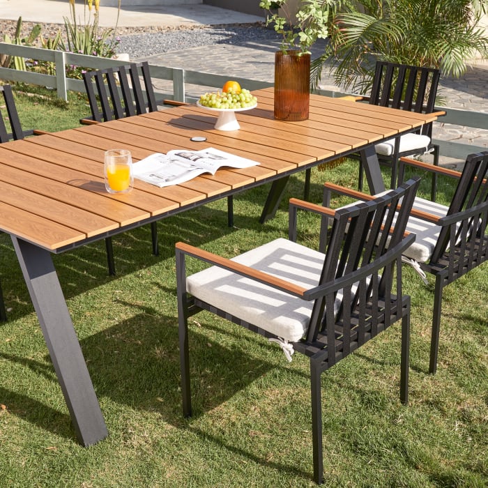 Patio garden set table set teak furniture armchair dining set