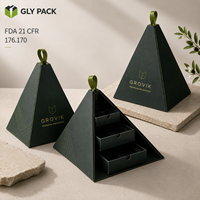 Großhandel: Luxuriöse, individuell bedruckte Pyramidenbox aus Karton für Kuchen, Desserts, Servierplatten, zum Mitnehmen und als Geschenkverpackung