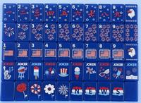 2026 Nuevo Juego de Mahjong Americano Patriótico Rojo Blanco y Azul de EE. UU., Set Completo Festivo para el Día de la Independencia