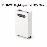 Batería LiFePO4 de Alta Capacidad de 16.08kWh, 51.2V 314Ah, Paquete de Baterías Solares con Ruedas, Batería de Almacenamiento ESS Móvil para Energía Doméstica