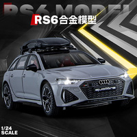Moulage sous pression 1:24Au-di RS6 alliage modèle de voiture simulation voiture jouet pull back son et lumière métal collection voiture modèle moulé sous pression modèles