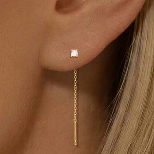 Pendientes de Plata de Ley 925 con Baño de Oro de 18K, Zirconia, Diseño Floral de Corazón, Joyería Moderna y Minimalista para Mujer - Product Image 5