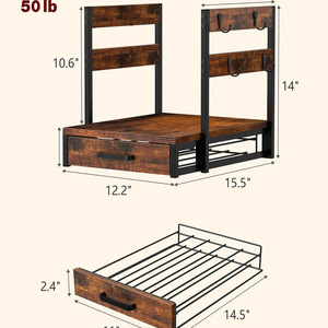 Coffee Machine <b>Storage</b> <b>Rack</b> With Drawer Desktop Organizer For <b>Kitchen</b> Use Iron Frame Rectangle Shape Freestanding Multi-Purpose - Product Image 4