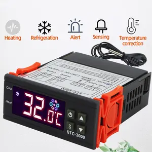 Termostat Industri Digital 12V STC-3000, Pengendali Temperatur Sensor Higrometer Industri