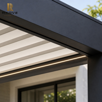 Pergola motorisée en aluminium RKOVE Luxury Outdoor Living, pergola moderne pour jardin et patio, idéale pour les petits patios dans la cour.