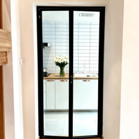 Porte pliante en aluminium à double vitrage trempé pour balcon/terrasse, porte accordéon, bi-pliante et quadri-pliante