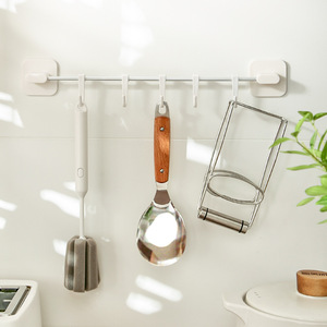 Wall Mounted Kitchen <b>Hook</b> Rack 40cm Five <b>Hooks</b> Self <b>Adhesive</b> Multifunctional For Utensils Spoon Spatula Towel Storage - Product Image 3