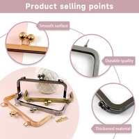 Meetee BS401 20cm Accessoires de sac DIY Cadre métallique classique Fermoir Kiss Clasp Portefeuille pour femme Poignée de sac carrée Lisse Écologique