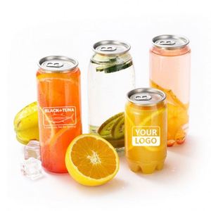 OEM PET Transparent Plastic <b>Spice</b> <b>Jars</b> Cans With Logo Custom Aluminum Lid Fruit Juice Soda Coffee Drinking Bottle Plastic Cups - Product Image 1
