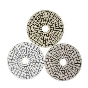 100mm New Formula White Resin 3 Step Pads Diamond Flexible Polishing Pads For All Stones And Quartz Abrasive Tools