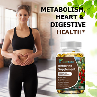 Cápsulas de Berberina Más Vendidas, 1500 MG, con Canela de Ceilán, Apoyo para el Metabolismo Cardíaco, Energía, Producción de Energía, Digestión