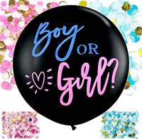 Vente en gros de gros ballons en latex de 36 pouces pour garçons et filles, confettis roses bleus, ballons de décoration de fête pour révélation de sexe