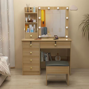 Table de maquillage moderne au design simple <span class=keywords><strong>Petite</strong></span> table de toilette pour meubles de chambre à coucher Coiffeuse de haute qualité bon marché avec lampe <span class=keywords><strong>Commode</strong></span> de rangement - Product Image 4