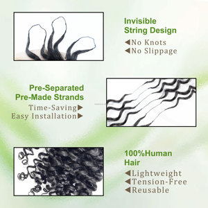 Offre Spéciale non traités Vrigin cheveux crus entièrement faits à <span class=keywords><strong>la</strong></span> main Crochet extensions de cheveux invisibilité et pas de pause nouvelle italie bouclés pour les femmes - Product Image 5