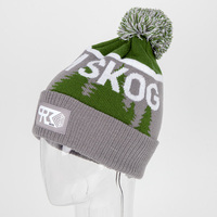 Chapeau en tricot jacquard avec pompon, logo brodé personnalisé, pour les équipes sportives