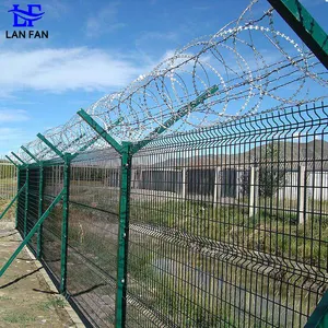 Hot Dip Galvanized Powder Coated 358 Anti Climb Security Fence Prison Security Mesh Panel For Airport