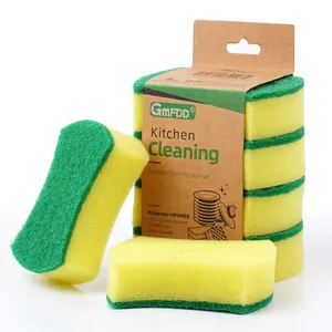 Kitchen Cleaning Sponge Dishes Pans Scrubbing Sponges Thick Foam Kitchen Bathroom Household Waist Shaped Polyester Sponge