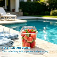 Contenants à emporter et coupes à salade transparentes en PET de 8 à 32 oz avec logo/couleur personnalisés pour fruits, légumes, charcuterie, bols d'acai avec couvercles bombés/plats