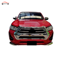 Garniture de calandre avant chromée ABS pour Toyota Hilux Revo 2022 Pickup 4x4, moulure chromée extérieure pour calandre avant de voiture