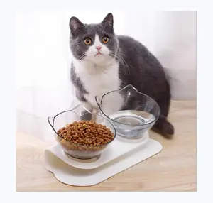 Pet Shop Wholesale Plastic Tilted Single And Double Dog Cat Feeder Bowl With Best Price