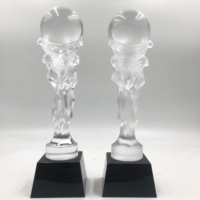 Trofeo Deportivo de Cristal Personalizado de Alta Calidad para Fútbol, Baloncesto, Tenis, Golf, 8*8*30cm, Impresión UV/Láser