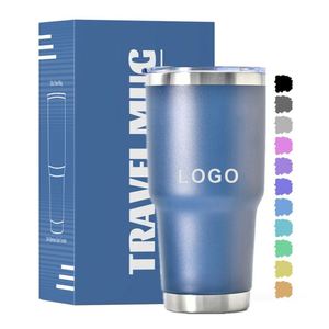 Gobelet isotherme personnalisé de 30 oz à double paroi en acier inoxydable, tasse à café et à eau à prix abordable, tasses de voyage pour voiture de 30 oz avec couvercle - Product Image 1