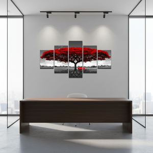 Красное дерево по цене производителя, 5 шт., HD Печатный холст, современный пейзаж, настенная живопись, картины для домашнего декора - Product Image 1