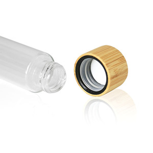 Emballage en tube cylindrique à l'épreuve des enfants, capsule hermétique en verre, pilule, médicament, poudre, <span class=keywords><strong>pot</strong></span> en verre avec bouchon en bambou résistant aux enfants - Product Image 4