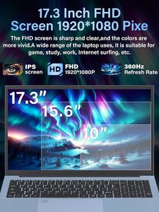 Laptop mới 17.3 inch, laptop doanh nghiệp I5-1038GN7, 2TB, Win 11, màn hình tần số quét cao, mở khóa vân tay, máy tính chơi game dành cho sinh viên - Product Image 3
