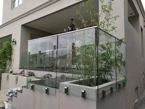 Hiện đại kính không khung ban công lan can với Wall Mount Spigot và lan can bằng thép không gỉ cho ngoài trời cầu thang lan can - Product Image 4