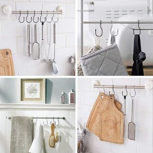 Ganchos metálicos resistentes con capacidad de carga de 30 kg, para montaje en pared en cocina o baño, para almacenamiento de toallas y utensilios. - Product Image 1